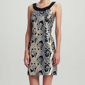 Lilly Pulitzer- black silver gold party dress